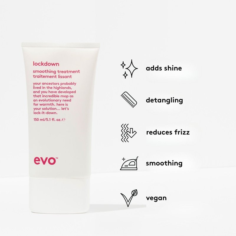 Evo Lockdown Leave-In Smoothing Treatment for Frizzy & Color-Treated Hair - Anti-Frizz, Humidity Control & Detangler - 5.1 fl oz