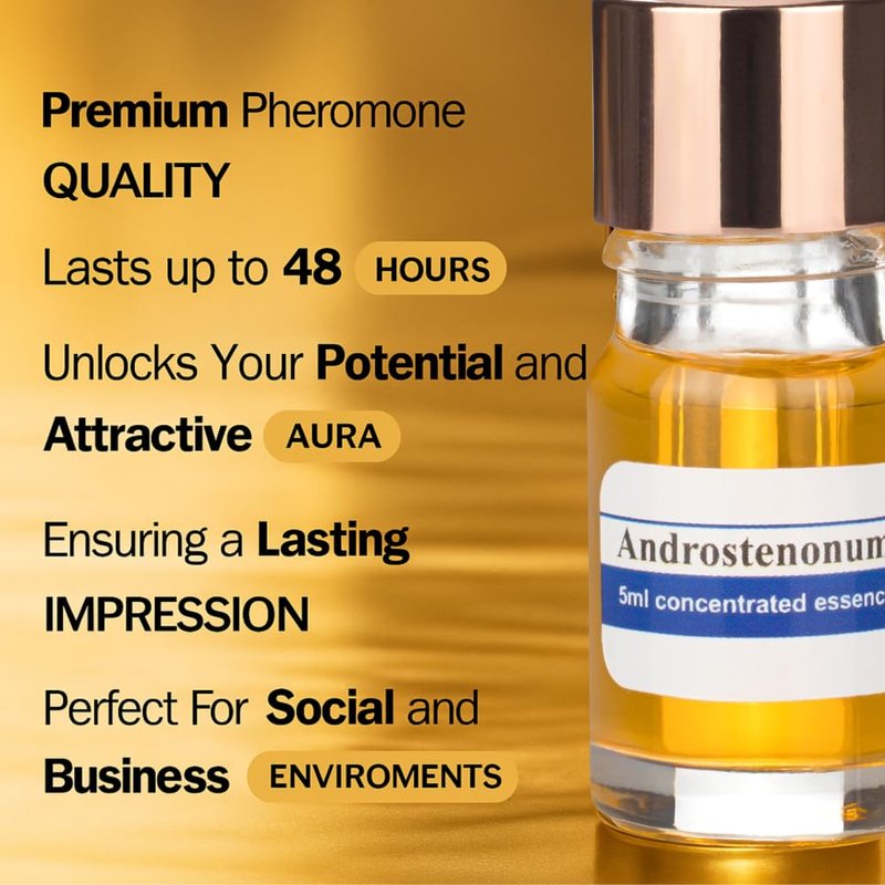 Androstenonum Pheromone Cologne for Men - Strong Roll-On Perfume Oil | Long-Lasting 48-Hour Formula - 0.17 Fl Oz