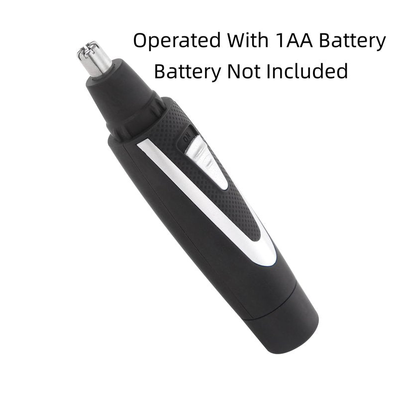 Ear and Nose Hair Trimmer Clippers: 2026 Professional Painless Eyebrow & Facial Hair Trimmers Remover for Men Women, Battery-Operated Nasal Clipper, Dual Edge Waterproof Blades for Easy Clean, Black