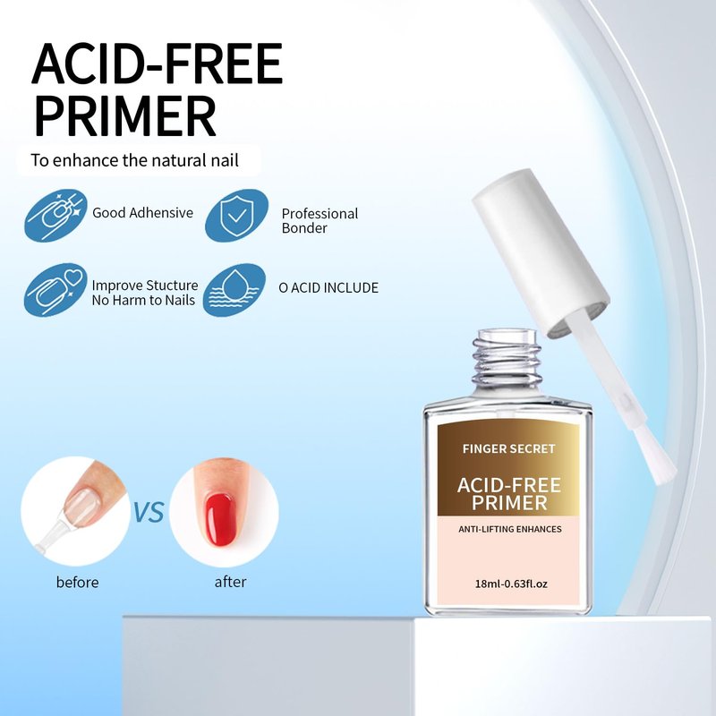 Nail Dehydrator & Primer - Professional Acid-Free Nail Prep for Acrylic Tips | Quick-Dry Gel Bonder