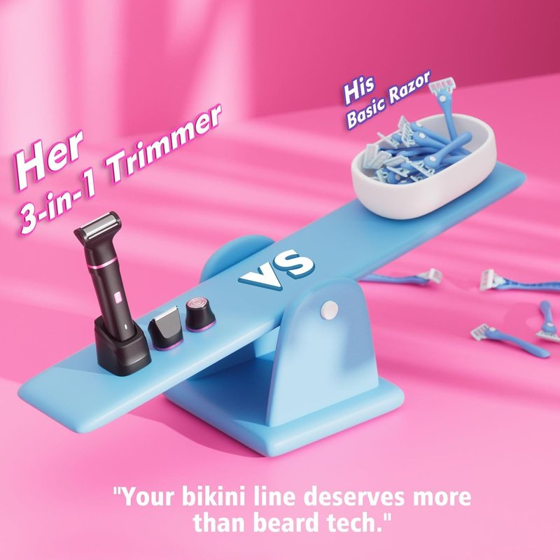 Bikini Trimmer for Women - Waterproof Electric Foil Shaver for Smooth Shaving | Rechargeable, Painless Body & Face Care