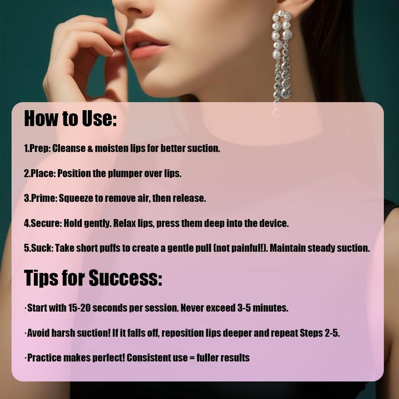Silicone Lip Plumper - Instant Lip Enhancer Tool for Natural Volume | Reusable, Pain-Free Suction for Date Nights & Parties