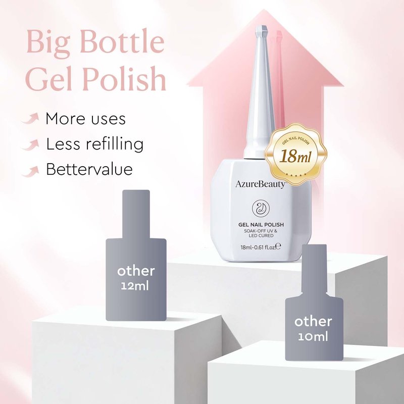 Nude Pink Gel Nail Polish - Sheer Translucent Pastel Color | 18ML Soak Off UV/LED for French Nail Art