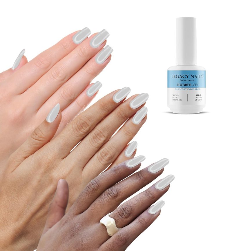 Professional Rubber Gel Base Coat - UV-LED Thick Flexible Builder | 0.5 fl oz Clear