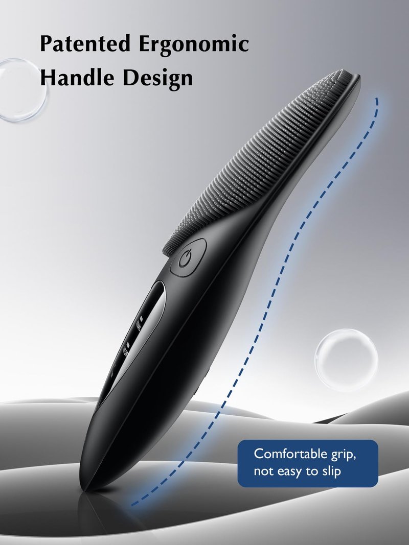 COSLUS JMY05 Silicone Face Scrubber Facial Cleansing Brush: Portable Waterproof Rechargeable Face Wash Brush, 4 Cleansing Modes, Electric Face Exfoliator for Men Women Cleaning, Exfoliating, Massaging