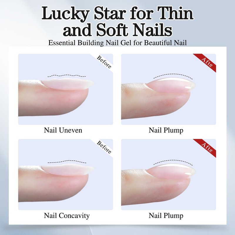 Double Rhythm 0.5Oz Nail Strengthener Rubber Gel Polish Gel Nail Polish in a Bottle for Nail Thickening Extension Hard Structure Glue (Clear Builder-8 in 1-1)