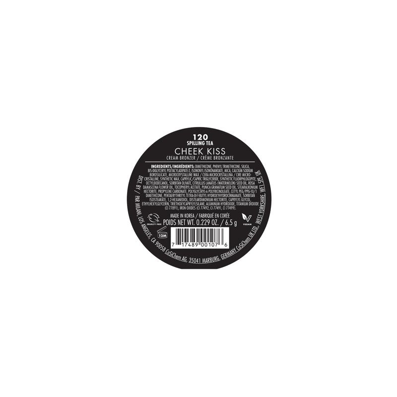 Milani Cheek Kiss Cream Bronzer, 120 - Spilling Tea, Vegan & Cruelty-Free, Made in Korea, Lightweight Glow, Soft Matte Finish
