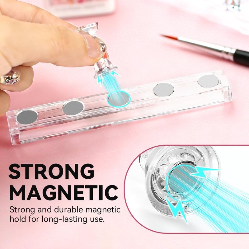 Press On Nail Stand - Magnetic Holder for Painting Nails | 200PCS Sticky Tabs for DIY Art Practice