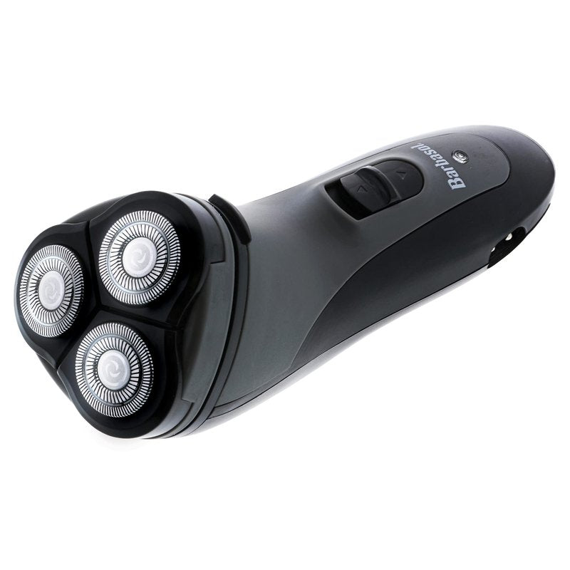 Barbasol Rotary Shaver, Rechargeable Electric Rotary Shaver with Stainless Steel Blades, Pop-Up Trimmer, Wireless Cordless Electric Razor, Close Shave, Full 8 Hour Charge Provides 45 Minute Run-Time