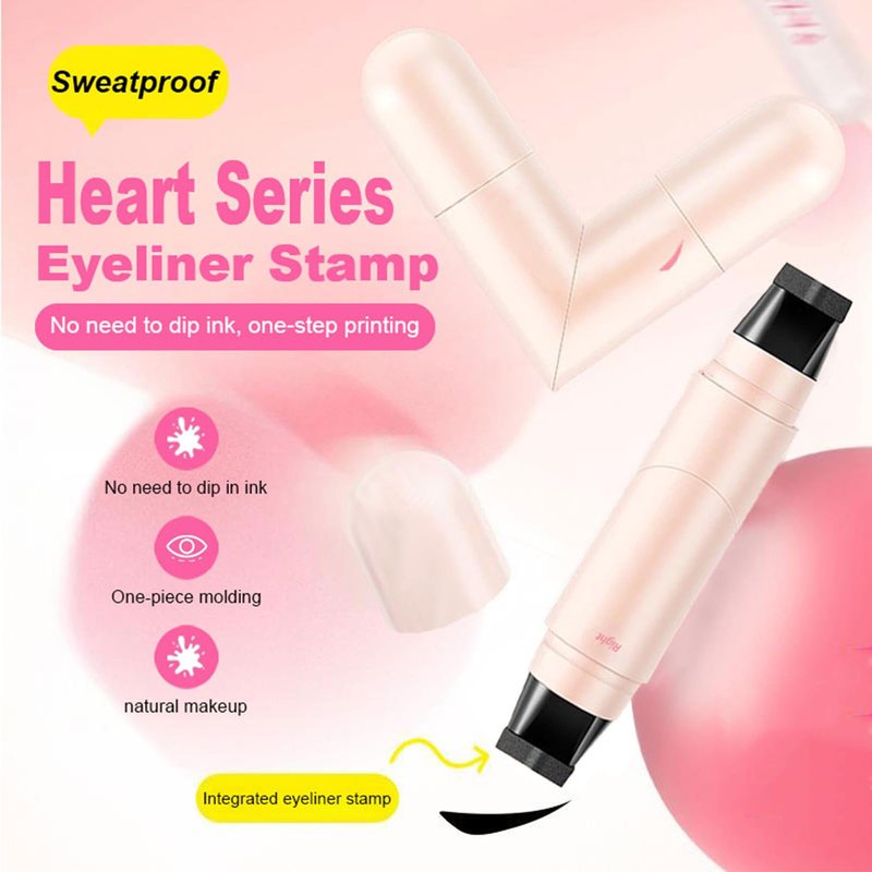 Riroenst 2 Pcs Eyeliner Stamp Set, Waterpoof Natural Foldable Eyeliner Stamp for Perfect Wings,Smudge Proof, Long-Lasting Eye Makeup (Black+Brown)