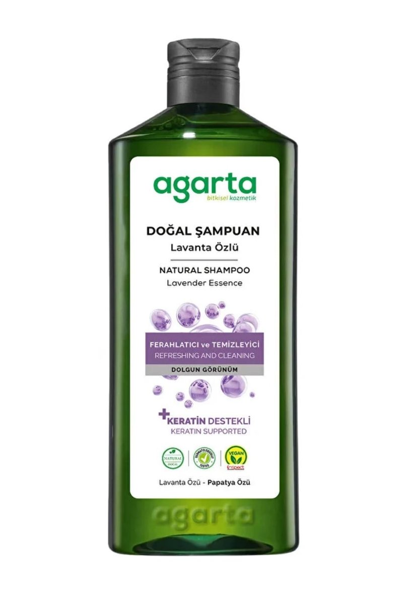 Agarta Lavender Shampoo – Botanical Hair Care Shampoo with Lavender Extract for Softness & Shine, Vegan Clean Formula – 14 fl oz