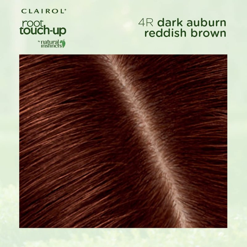 Clairol Root Touch-Up by Natural Instincts Permanent Hair Dye, 4R Dark Auburn Hair Color | Naturally Blended Roots with 100% Gray Coverage | Vegan & Ammonia Free Formula | Pack of 1