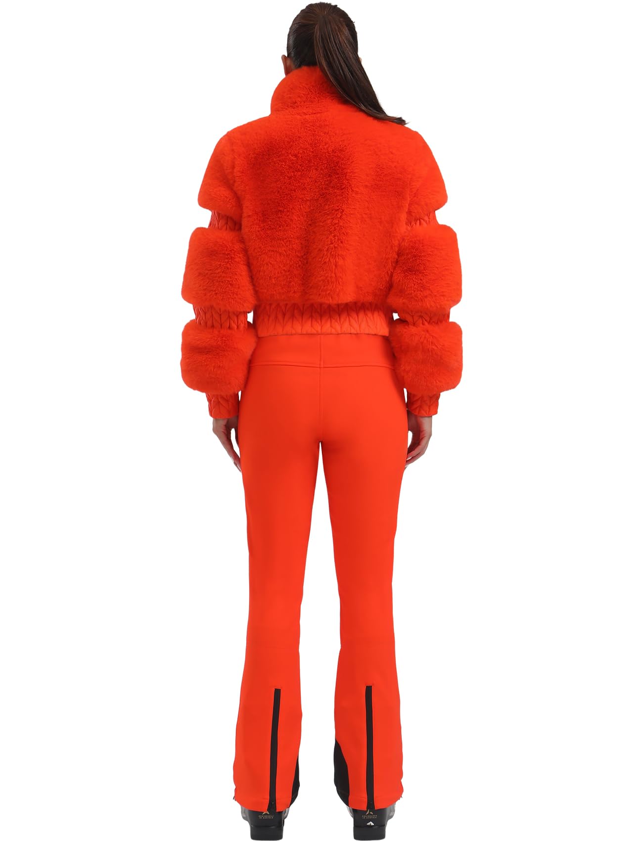 GSOU SNOW Women Ski Jacket Faux Fur Snowboard Coat Snow Cropped Jacket Winter Outdoor Warm