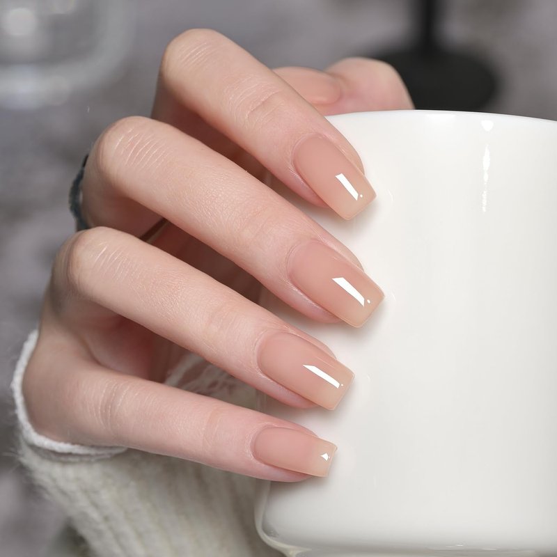 GAOY Nude Jelly Gel Nail Polish, 16ml Sheer Translucent Netural Soak Off Gel Polish, UV Light Cure for Nail Art DIY at Home, 2983 Pink Ripples