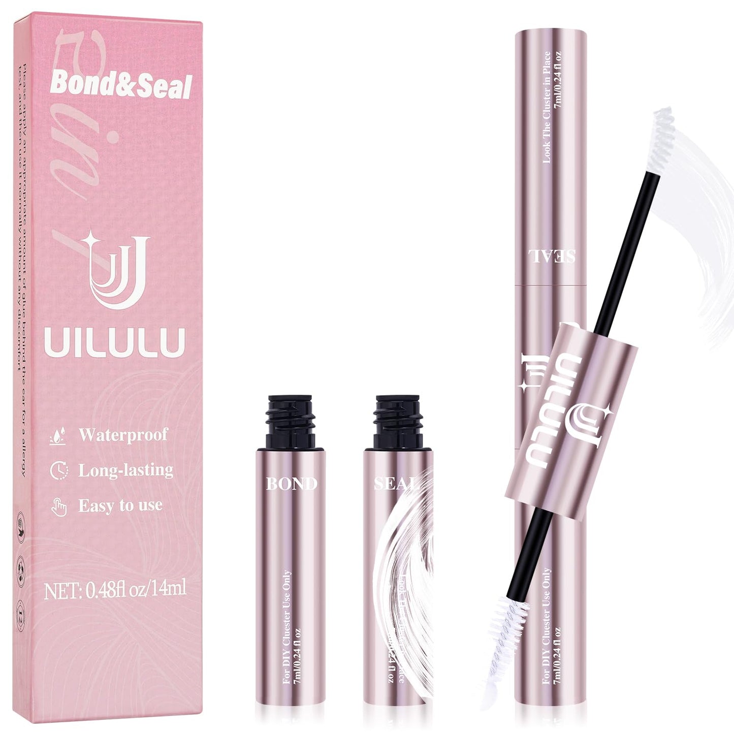 Uilulu Lash Cluster Glue - 2-in-1 Bond & Seal for Long-Lasting Eyelash Clusters | 14ml Total