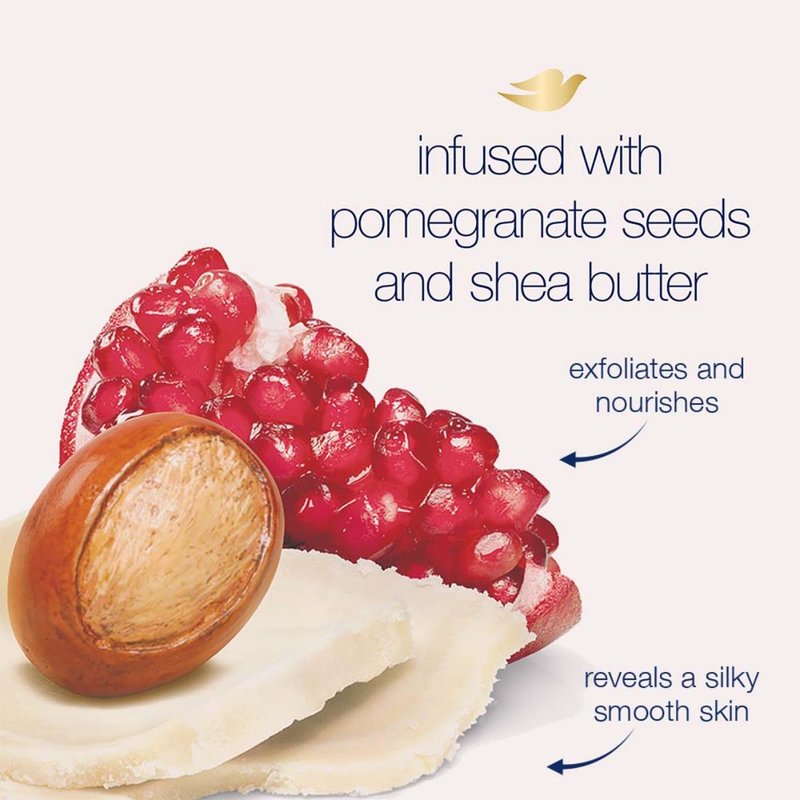 Dove Body Scrub - Pomegranate & Shea Butter for Silky Soft Skin | 10.5 oz Exfoliating Nourishment