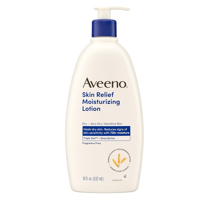 Aveeno Skin Relief Moisturizing Lotion - Fast-Absorbing Body Lotion for Very Dry, Sensitive Skin | 18 fl. oz, Fragrance-Free