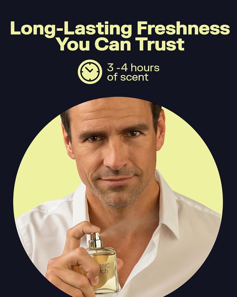 PB ParfumsBelcam Classic Match CM Eau De Toilette Spray, Fresh and Elegant Fragrance for Men, Woody and Floral Notes, Long-Lasting Scent, Men’s Cologne for Everyday Wear, 2.5 Fl Oz