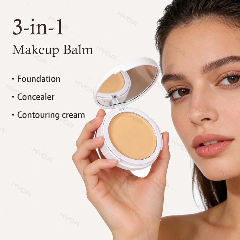 KYDA Tinted Foundation Balm - Soft-Focus Matte Finish, Buildable Coverage, Cream-to-Powder, BBD01
