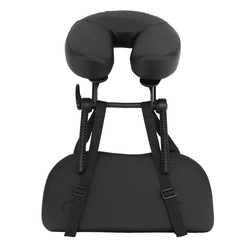 OPPWONG Massage Headrest for Bed, Massage Face Cradle Massage Pillow Face Down Adjustable Folding Massage Table Face Cradle Pillow Beauty Bed Headrest Cradle U Shape for Beauty Salon Black