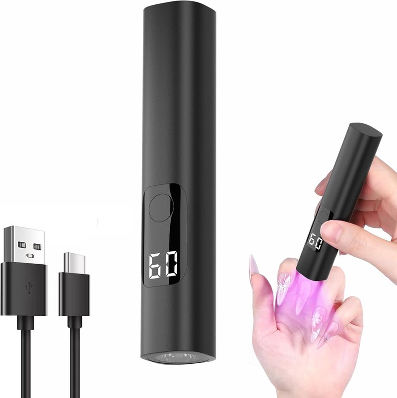Skiennix Handheld UV Nail Lamp - Rechargeable Mini Dryer with LCD Display | Portable Gel Nail Tool