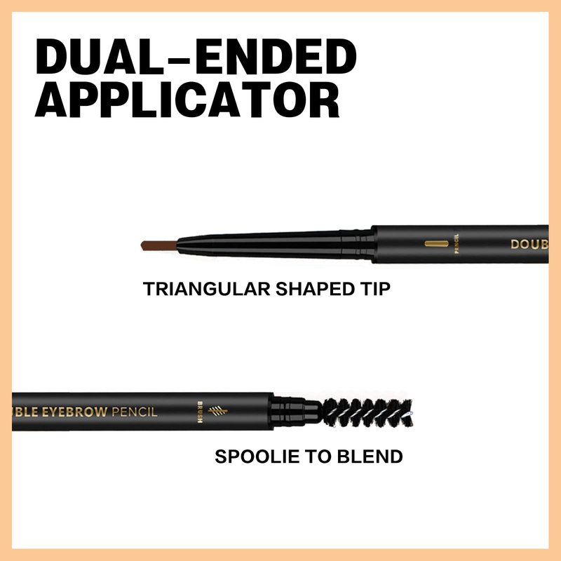 3Pcs Waterproof Eyebrow Pencil Dark Brown, Premium Eye Brow Pencil Brn with Spoolie Brush, Longwearing for Perfect Brows, Professional, Precision, Defines, Double-ended Eyebrow Pen for Women, O'CHEAL