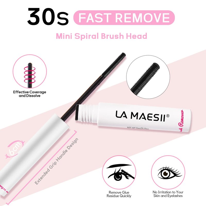 Lash Bond and Seal Remover Kit Waterproof Lash Cluster Glue with Strong Hold Eyelash Adhesive and Remover Non-Irritating Lash Glue Kit (10ML+5ML)