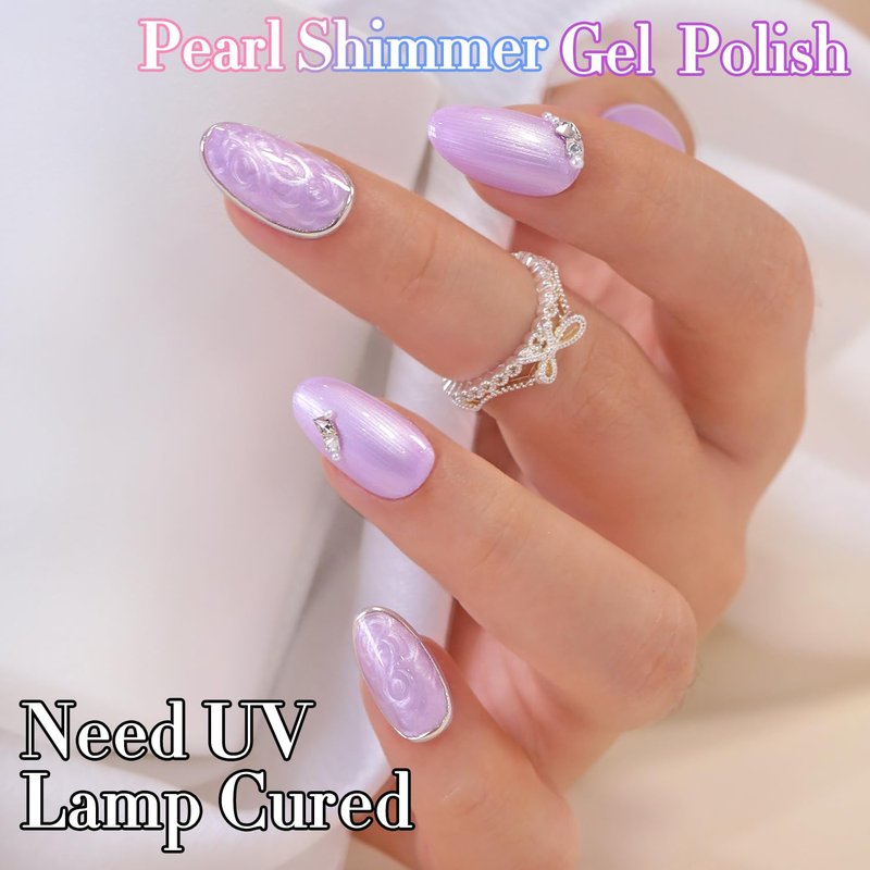 Double Rhythm 15ML Gel Nail Polish Pure Sheer Same Color Same Bottle Soak Off Gel Polish Art Manicure Salon DIY at Home for Women (Pearl Purple-B1149)