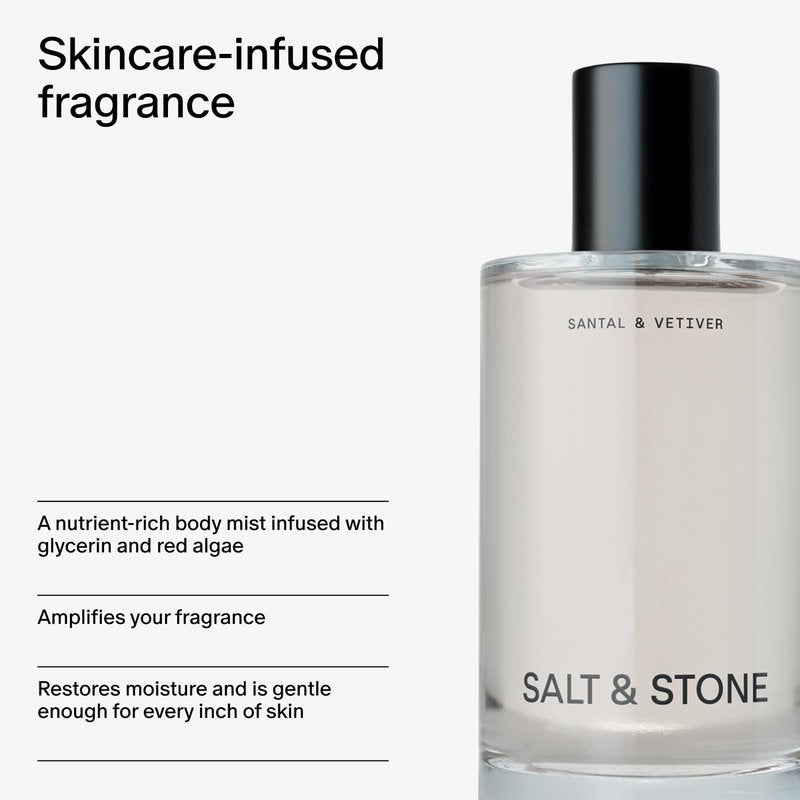Salt & Stone Body Mist & Lotion Bundle - Santal & Vetiver Scented Hydration
