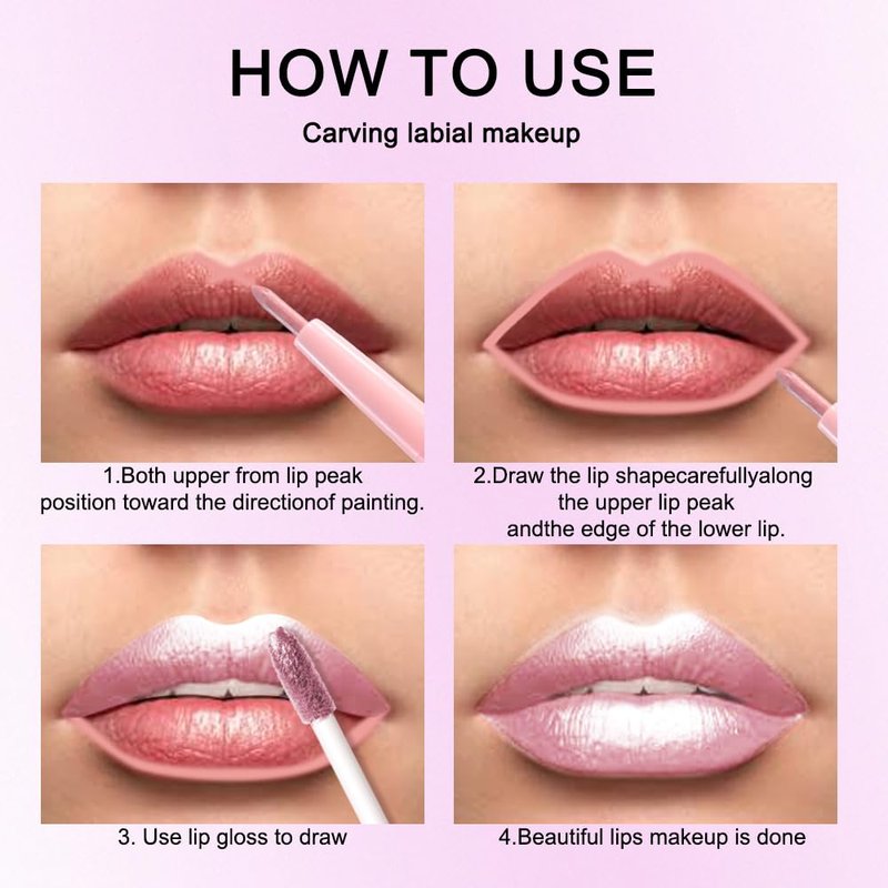 evpct 2Pcs Nude Baby Pink Metallic Glitter Lip Liner and Lipstick Combo, Shimmery Lip Gloss Stain Set Makeup for Women Long Lasting Waterproof 24, Metallic Shimmer Iridescent Glossy Liquid Lipstick