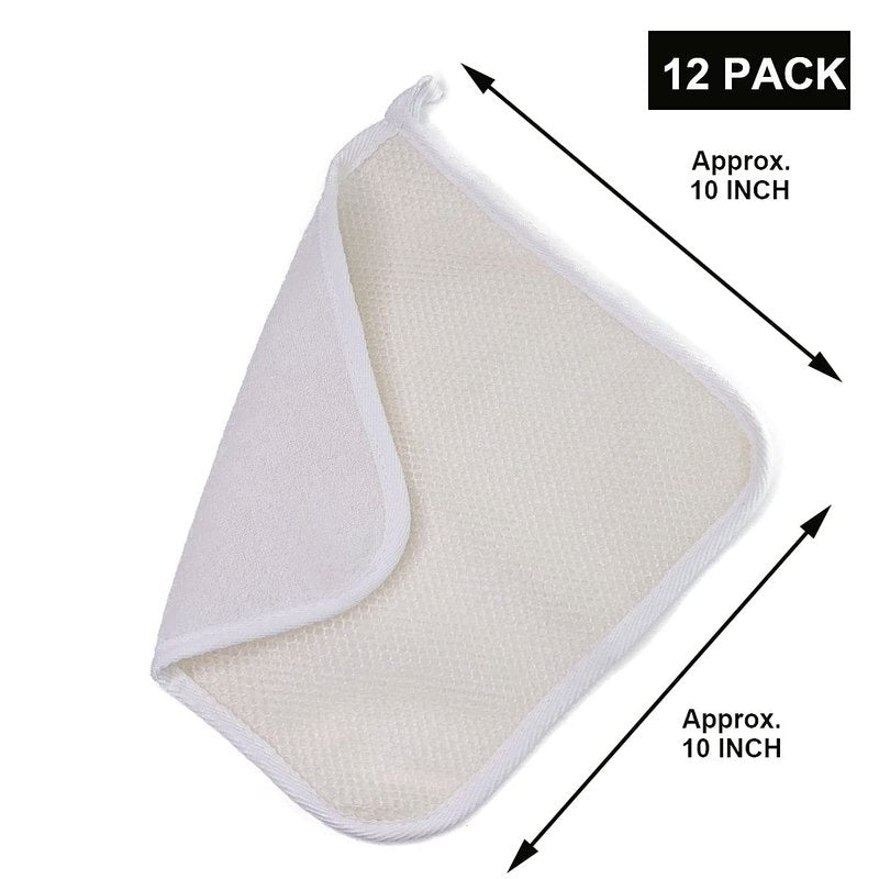 PPHAO - Soft Weave Washcloth for Face - Face Washcloths - Exfoliating Washcloths for Dead Skin - Washcloth Scrubber for Body - Towel - Double Sided Design - 12 Pack