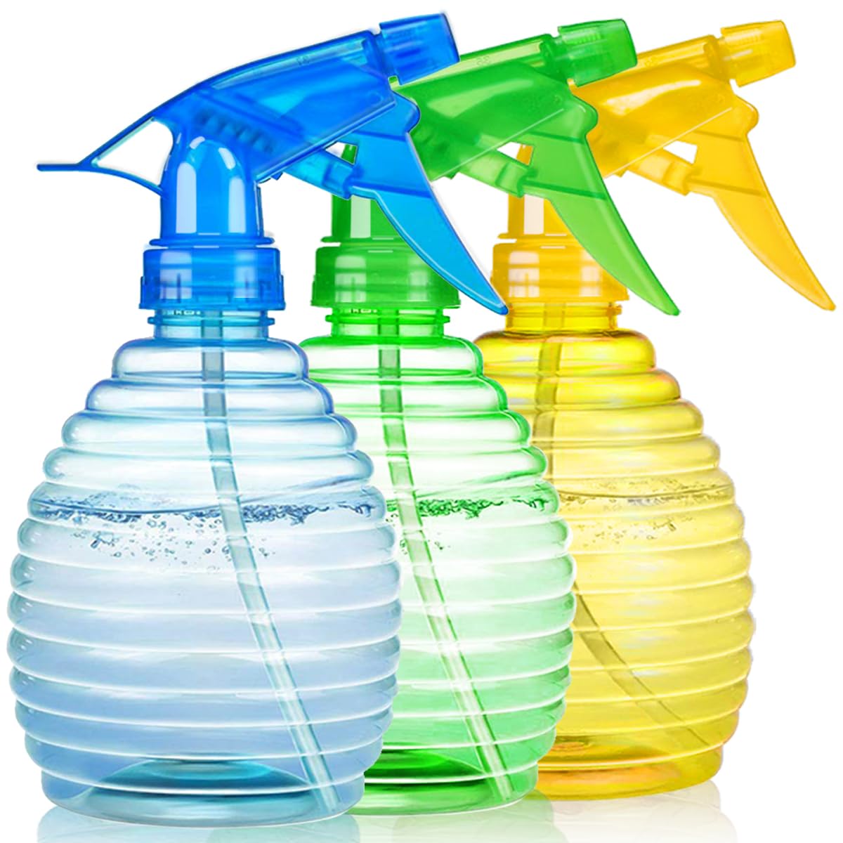 Skiennix Spray Bottles - 16 oz Mist/Stream - 3 Pack, Sturdy & Leak Proof, BPA Free, Ideal for Cleaning & Plants