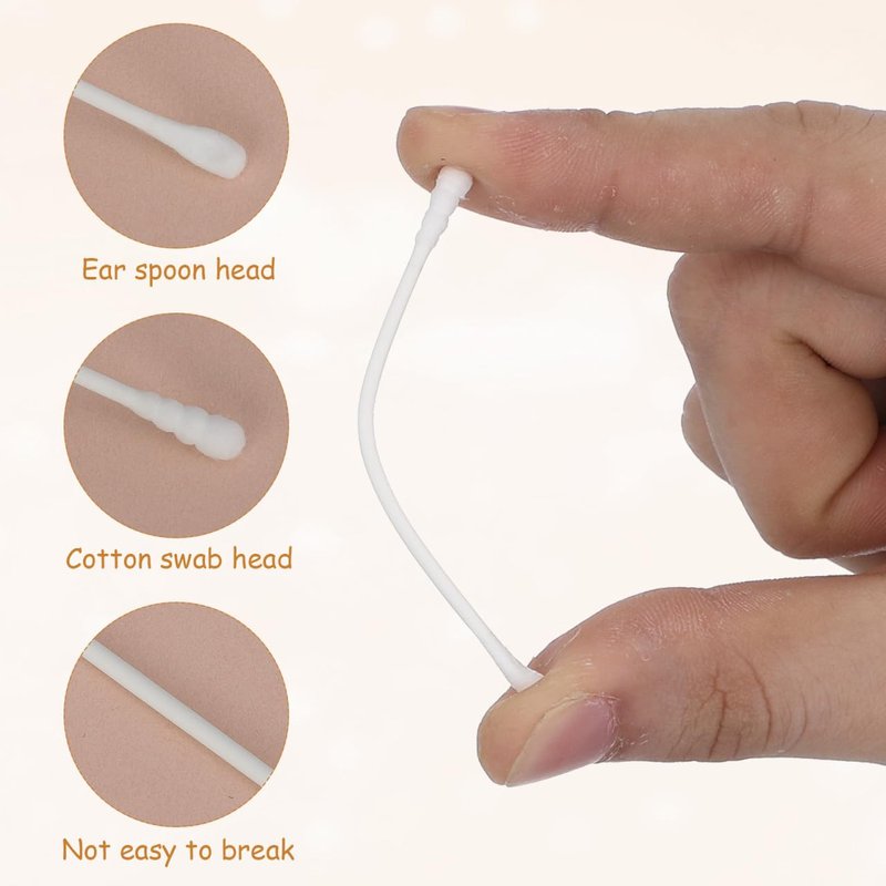 Baby Cotton Swabs - 600 Disposable Double-Ended Sticks for Ear Cleaning, Makeup Removal & Tattoo Care