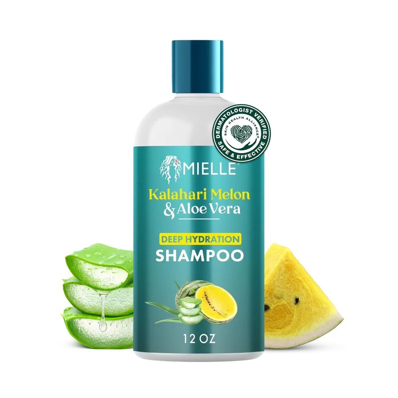 Mielle Organics Kalahari Melon & Aloe Shampoo - Hydrating Sulfate-Free Formula for Curly Hair | 12 Ounce