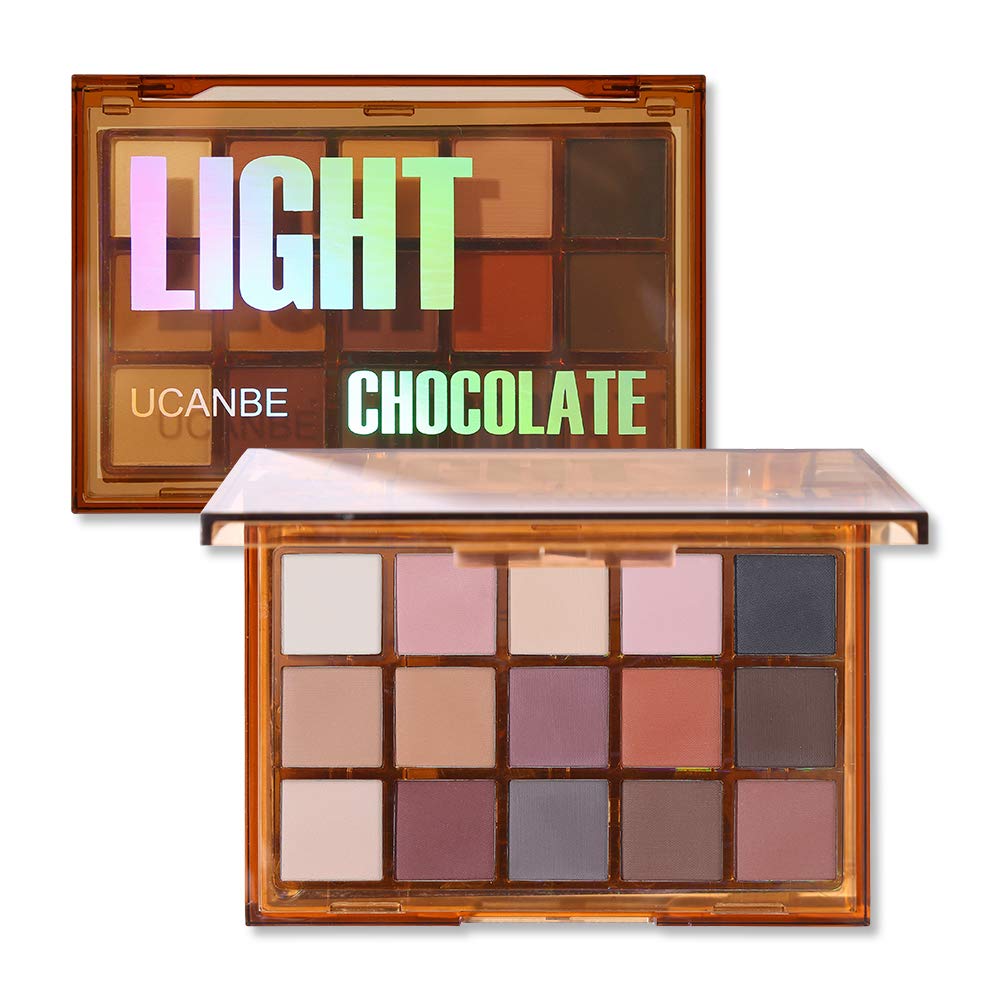 UCANBE 15 Color Matte Eyeshadow Palette – Highly Pigmented Neutral Eye Shadow Makeup Palette with Blendable Long-Lasting Shades for Everyday & Smokey Looks