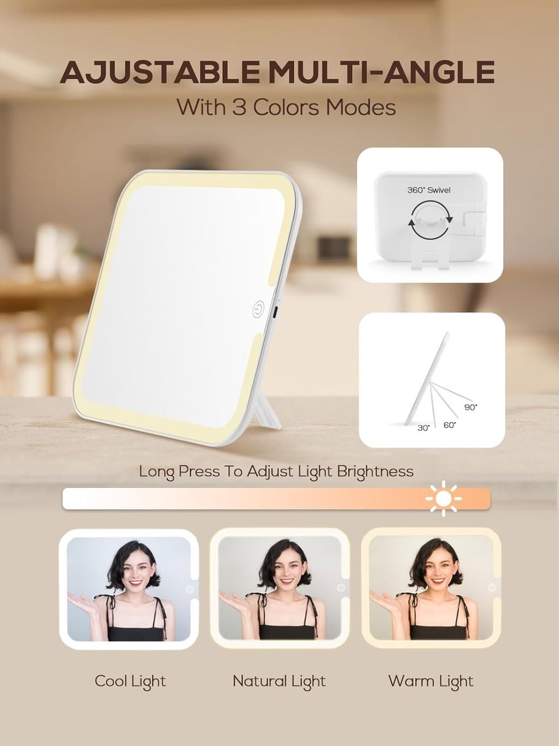 Makeup Case with Light-Up Mirror - Stylish Organizer Bag for Women & Girls | Perfect for Travel