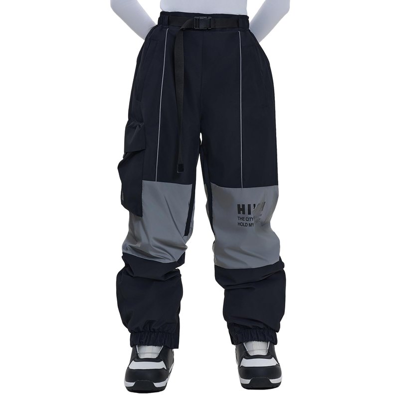 HIGH EXPERIENCE Ski Pants Snow Snowboard Pants Waterproof Insulated Baggy Windproof Hiking Winter Warm for Men Women (Black, Small)