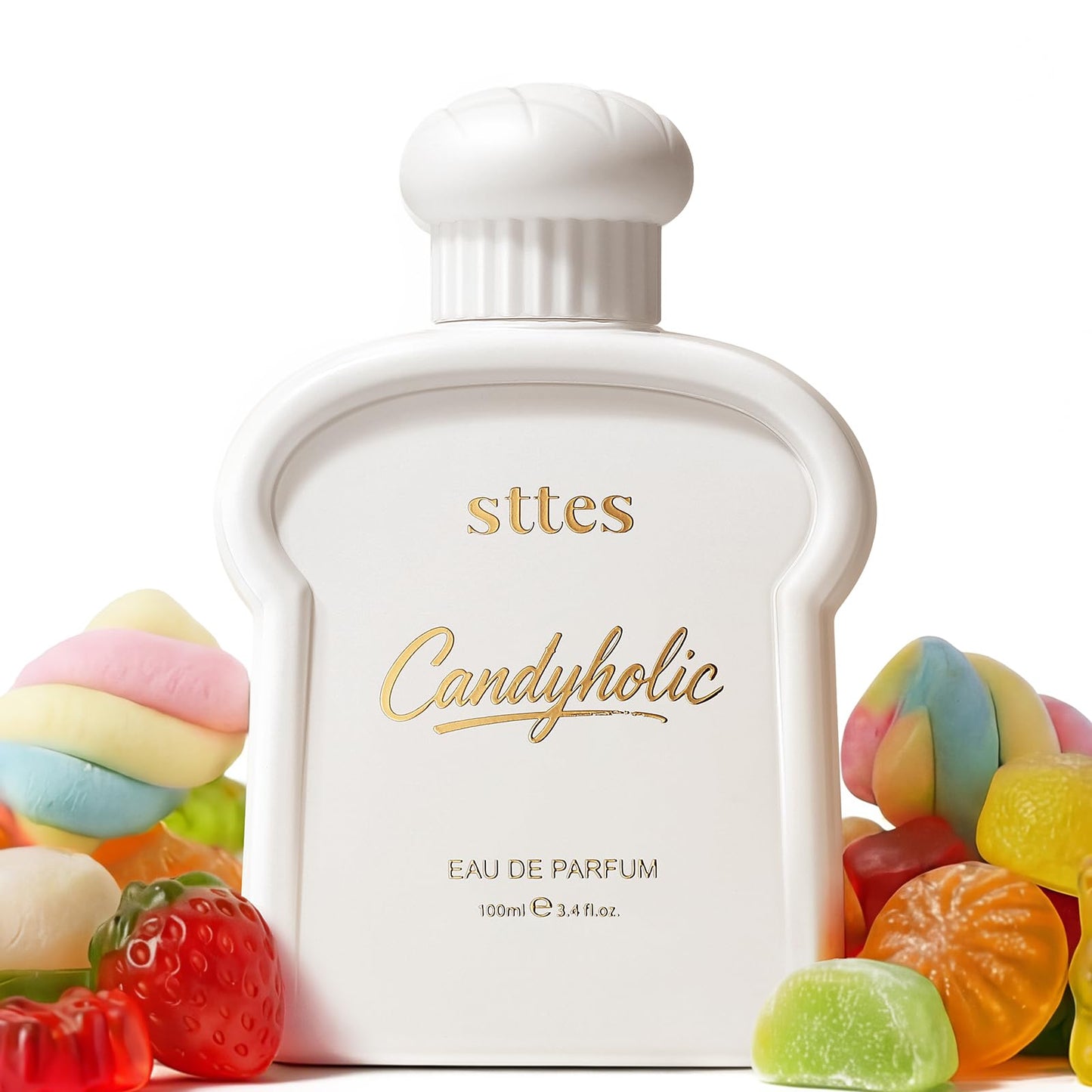 Sttes Candyholic Eau de Parfum for Women 3.4 Fl Oz / 100ml – Sweet Candy Perfume with Cotton Candy, Butterscotch & Vanilla, Candyholic Gourmand Fragrance, Long Lasting Women's Perfume Gift