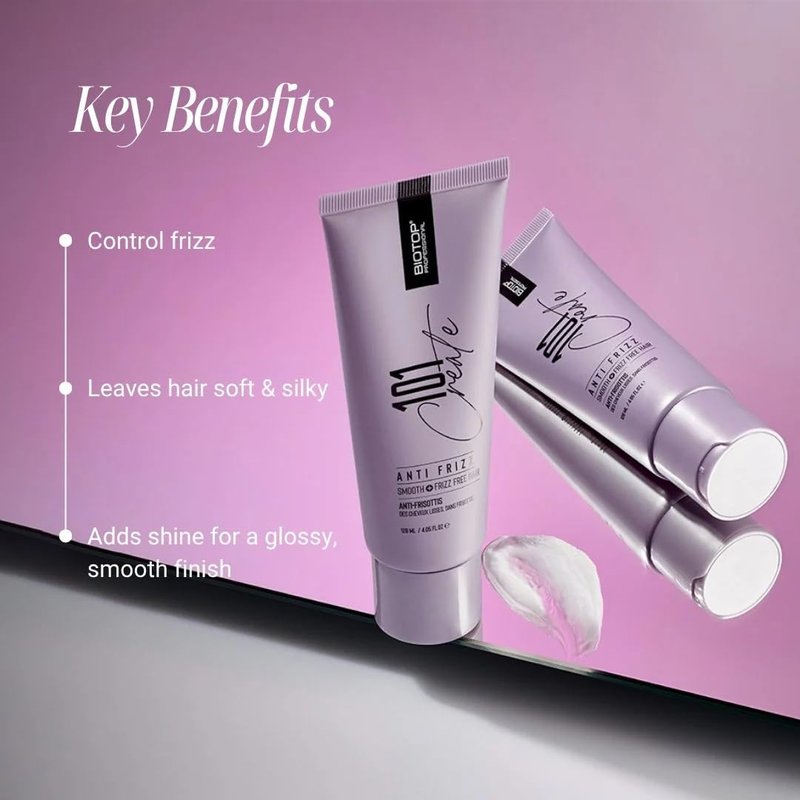 Biotop Professional 101 Anti Frizz Hair Cream - Lightweight Styling Cream for Frizz Control, Soft Texture & Glossy Shine - Nourishing & Protective Hair Products for Women & Men (4.05 Fl oz)