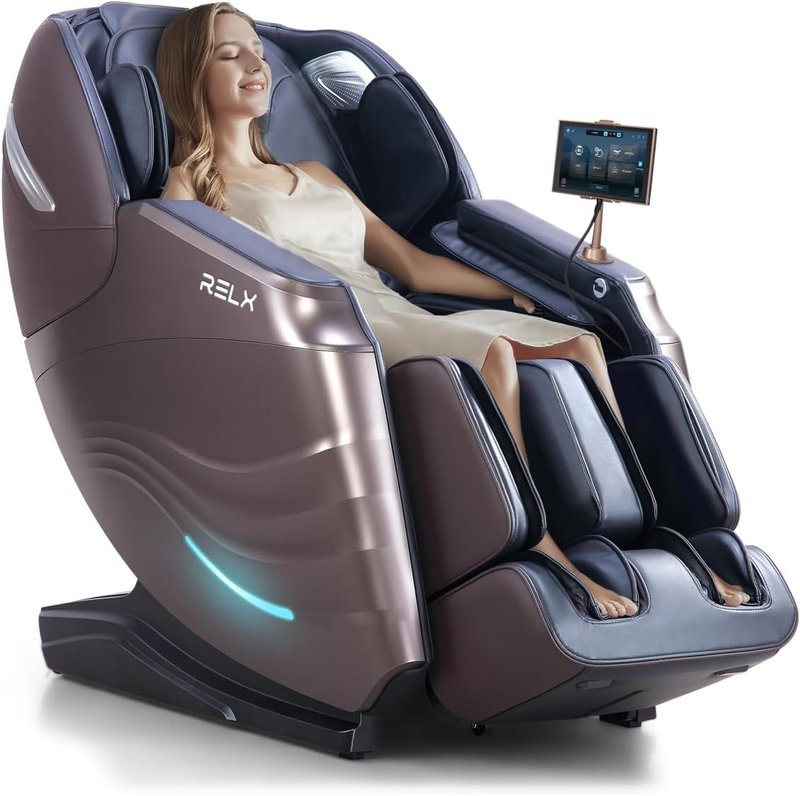 RELX Full Body Massage Chair - 20 Modes, Zero Gravity, Shiatsu with Heat & AI Control | Brown