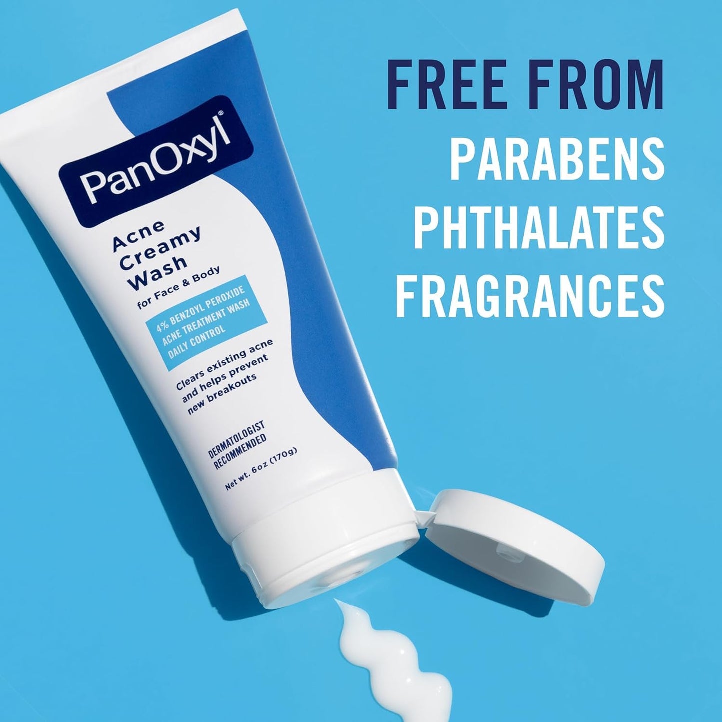 PanOxyl 4 Acne Creamy Wash, 4% Benzoyl Peroxide 6 oz (Pack of 5)