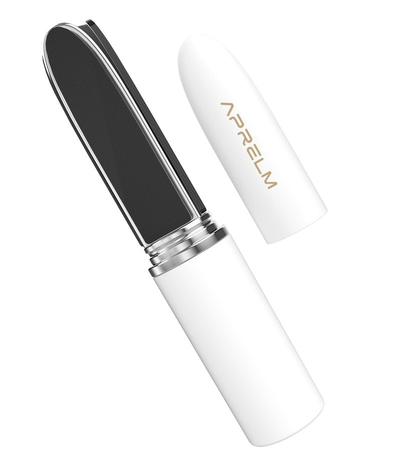 APRELM Portable 3-in-1 Glass Nail File with Case, Reusable 3-Sided Nail Files and Buffers for Natural Nails, Coarse/Fine/Polishing Mini Nail Files for Travel Outdoor Home (White)