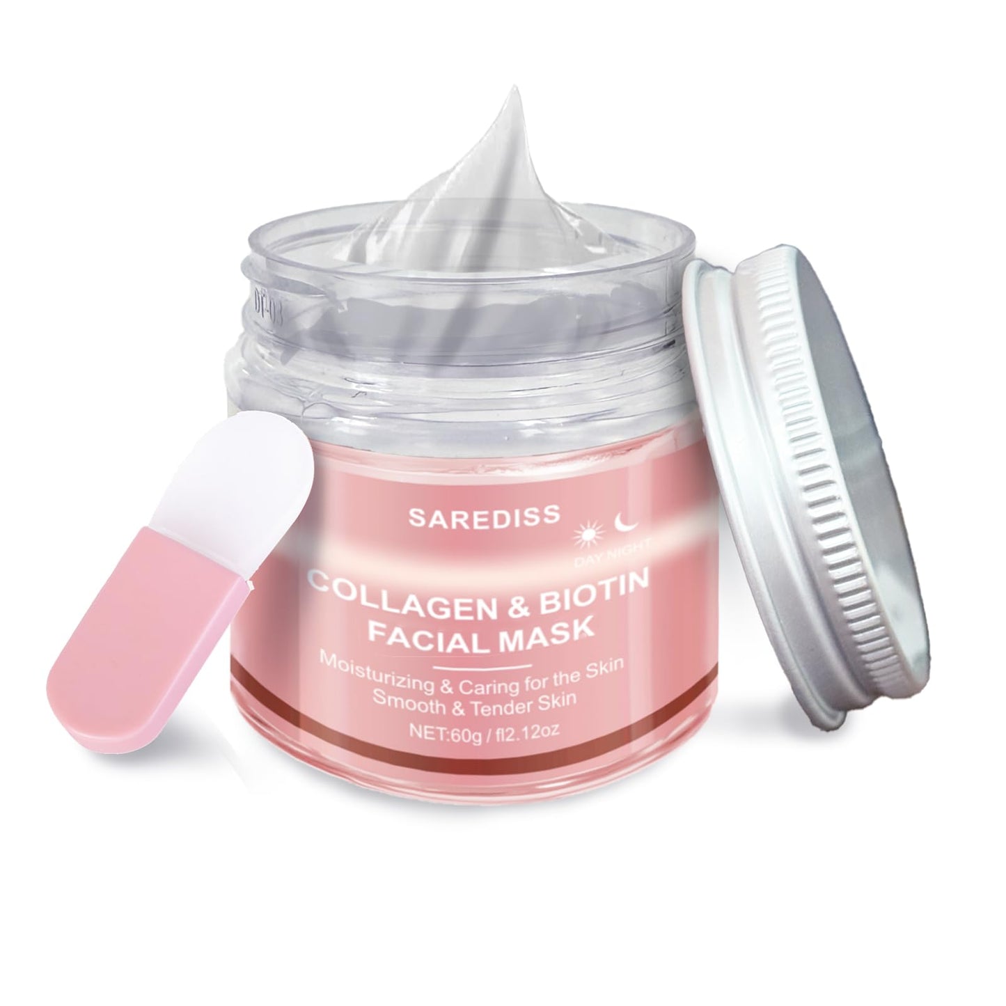 Tyberan Collagen Night Wrapping Mask Peel-Off Overnight Collagen Face Mask - Deeply Hydrates & Firming & Glowy - Reduce Sagging & Wrinkle For Glowing Skin 2.12 fl.oz with Mask Applicator