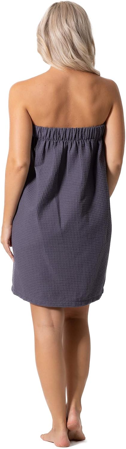 Turkish Linen Waffle Spa Body Wrap for Women - Adjustable Closure, Soft & Absorbent