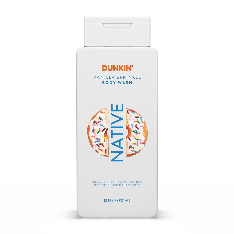 Native Body Wash - Dunkin Vanilla Sprinkle | Naturally Derived, Sulfate & Paraben Free, Hydrating | 18 oz