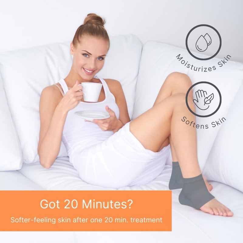 NatraCure Vented Heel Sleeves - SmartGel Hydration for Moisturizing Relief | Comfortable Fit