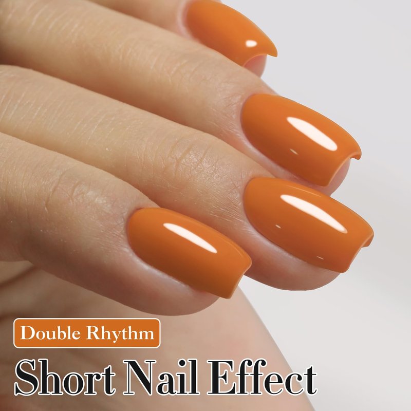 Double Rhythm 15ML Gel Polish Pure Sheer Same Color Same Bottle Soak Off Gel Polish Art Manicure Salon DIY at Home for Women (Deep Ginger Yellow-A1448)