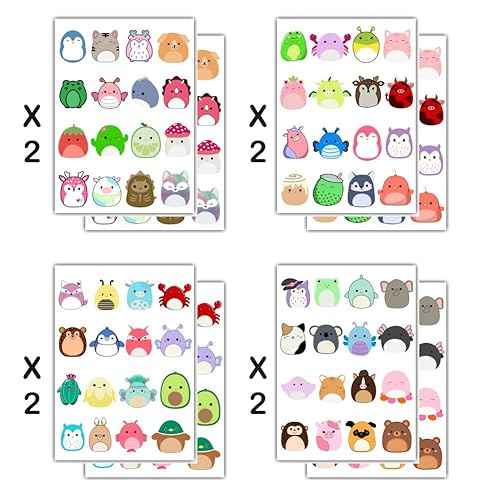 8 Sheets Cute Temporary Tattoos for Kids, Cute Birthday Party Supplies Tattoos Stickers for Party Decorations