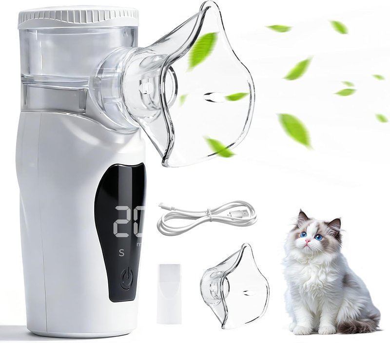 Portable Pet Humidifier Mask for Cats - Low Noise, USB Powered