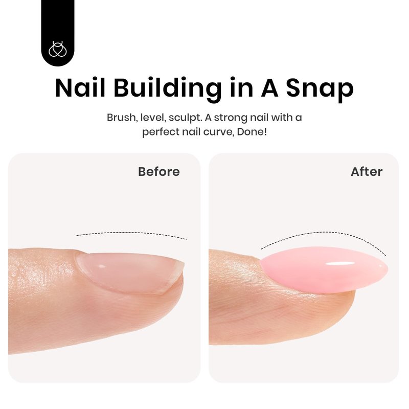 Beetles Builder Gel 15ML, 8 in 1 Builder Strengthener Translucent Nail Extension Pink Nude Builder Nail Gel for DIY Salon at Home,UV LED Lamp Needed